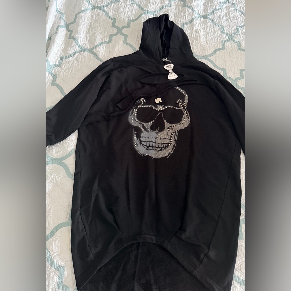 Black Skull Hoodie Dress